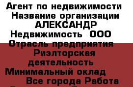 Агент по недвижимости › Название организации ­ АЛЕКСАНДР Недвижимость, ООО › Отрасль предприятия ­ Риэлторская деятельность › Минимальный оклад ­ 35 000 - Все города Работа » Вакансии   . Тыва респ.,Ак-Довурак г.